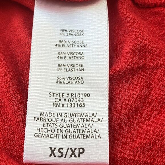 Anthropologie Eri + Ali Top XS Red Long Sleeve Button Back Peasant Boho Colorful - Picture 6 of 7